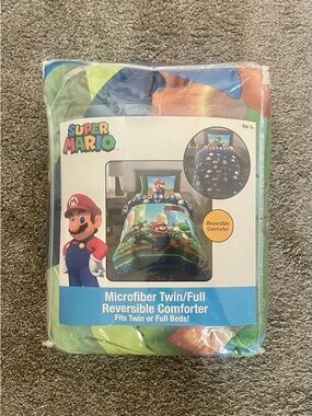 Super Mario Twin/Full Microfiber Reversible Comforter for kids-Brand New!